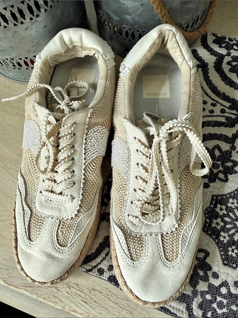 Dolce Vita Notice Espadrille Bead Sneaker Cream